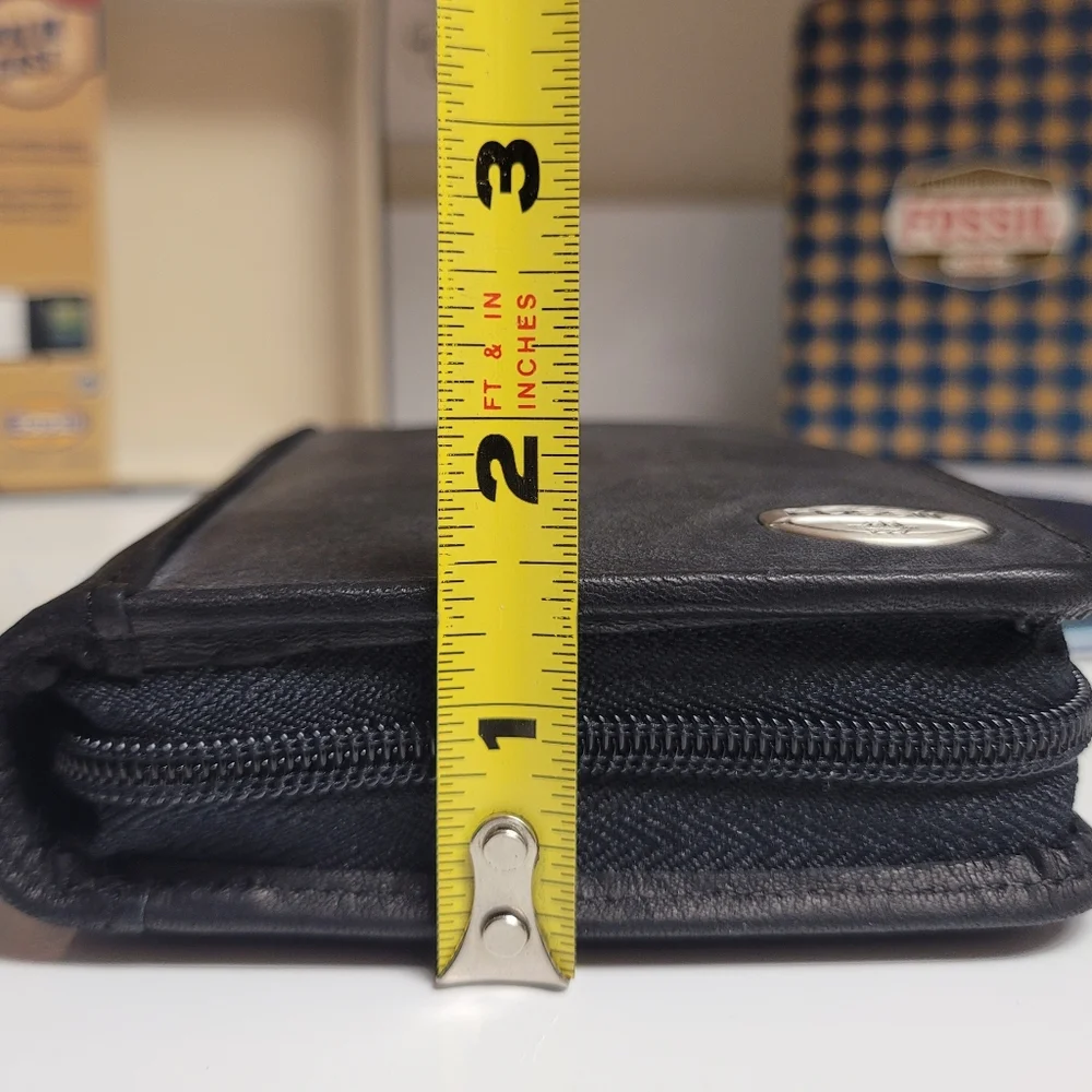Fossil Leather Wallet Passport, Credit Cards, Cash, Coin Y2K Palm Case